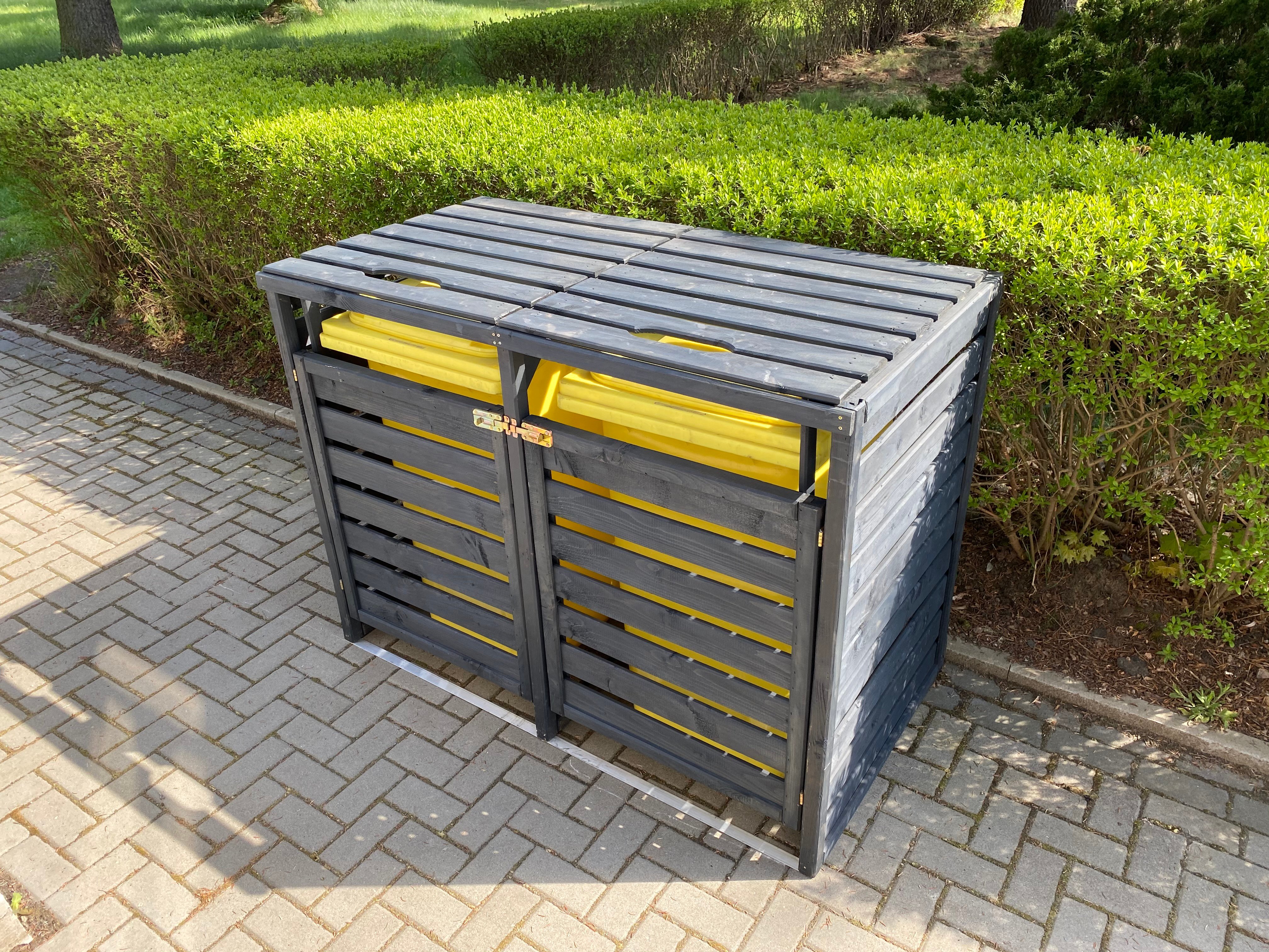 Anthrazit Mülltonnenbox - Ansicht geschlossen Anthrazit Mülltonnenbox - Ansicht geschlossen