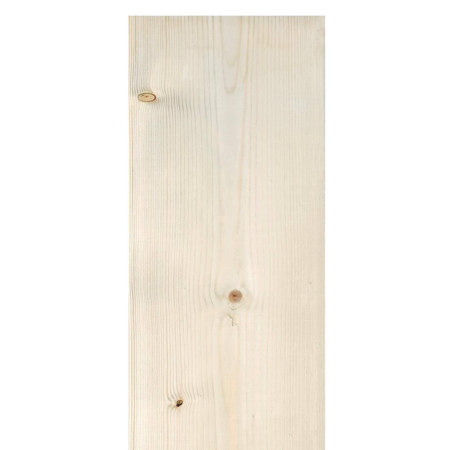 Fichte 28 x 142 x 1800 mm, kammergetrocknet, gehobelt, Kanten gerundet, kesseldruckimprägniert Gehobeltes Fichtenbrett 28×142×1800 mm, kammergetrocknet, kesseldruckimprägniert, Kanten gerundet, glatte helle Oberfläche mit feiner Holzmaserung und sichtbaren Aststellen
