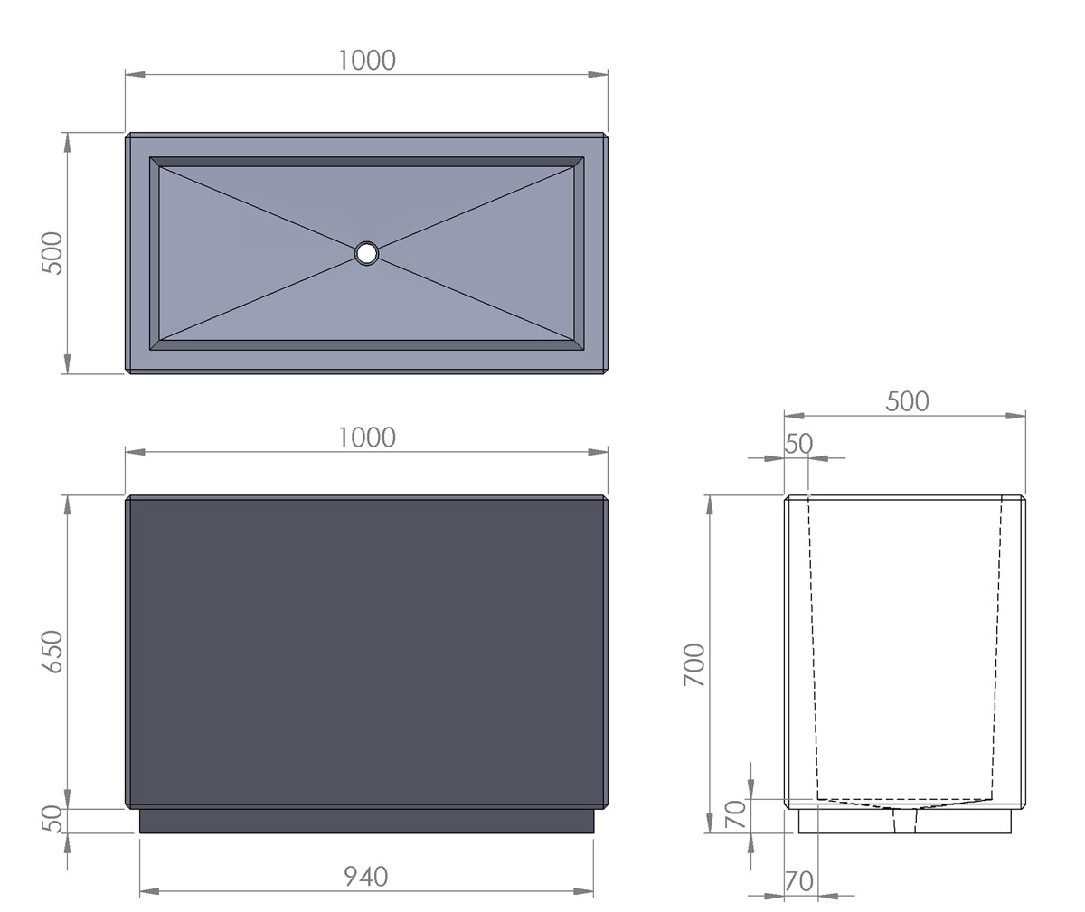 Technische Zeichnung Rexa-béton Technische Zeichnung Rexa-béton