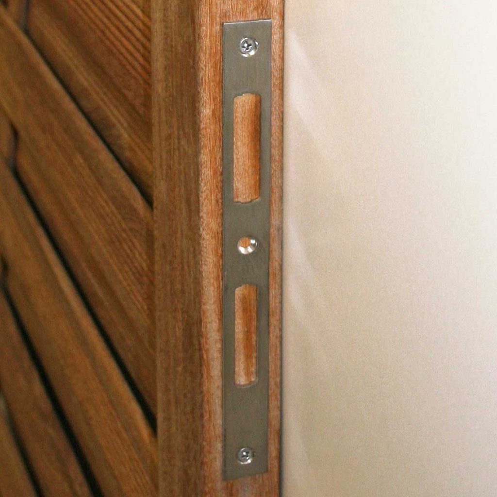 Cumaru Dichtzaun rund, Tor Detail Cumaru Dichtzaun rund, Tor Detail