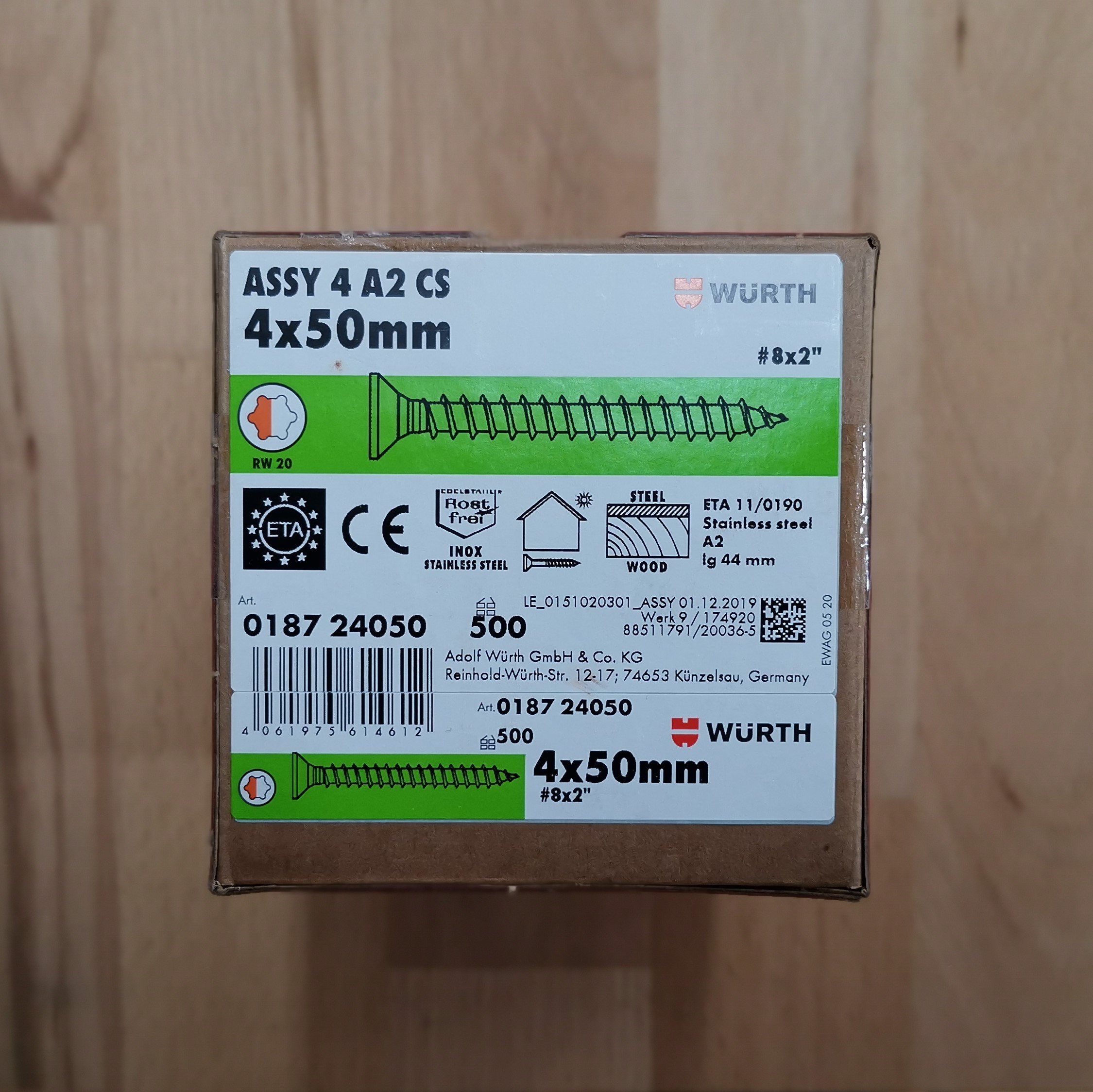 Rostfreie Edeltahlschrauben von Premiummarke Würth - ASSY/TORX-Kopf - Bester Halt für ihr Holz