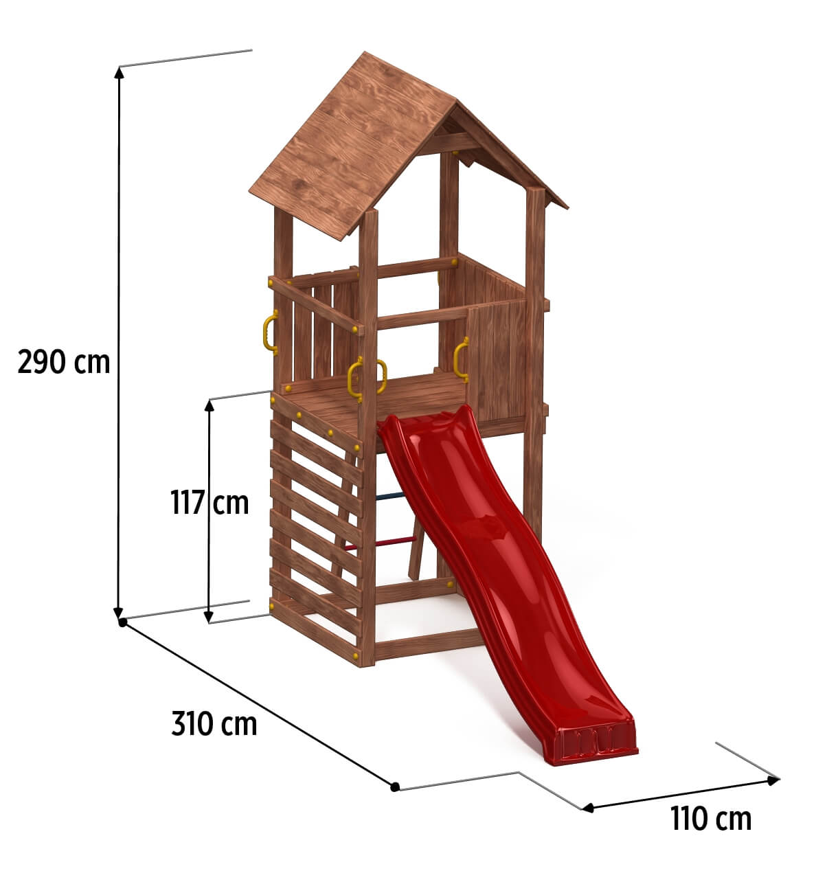 Fungoo Spielturm Carol 1 - Abmessung Fungoo Spielturm Carol 1 - Abmessung