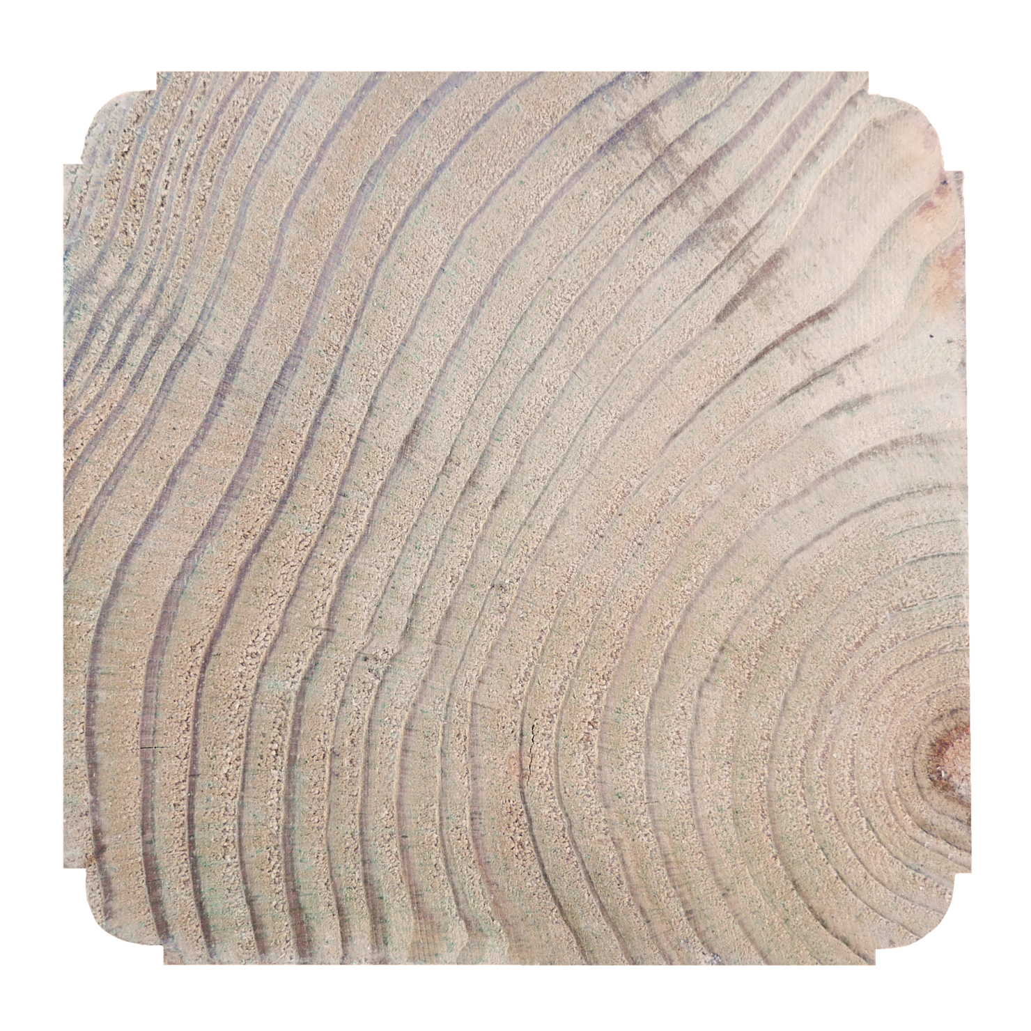 Relief Pfosten, 9 x 9 cm, Nahansicht - Pfostenende