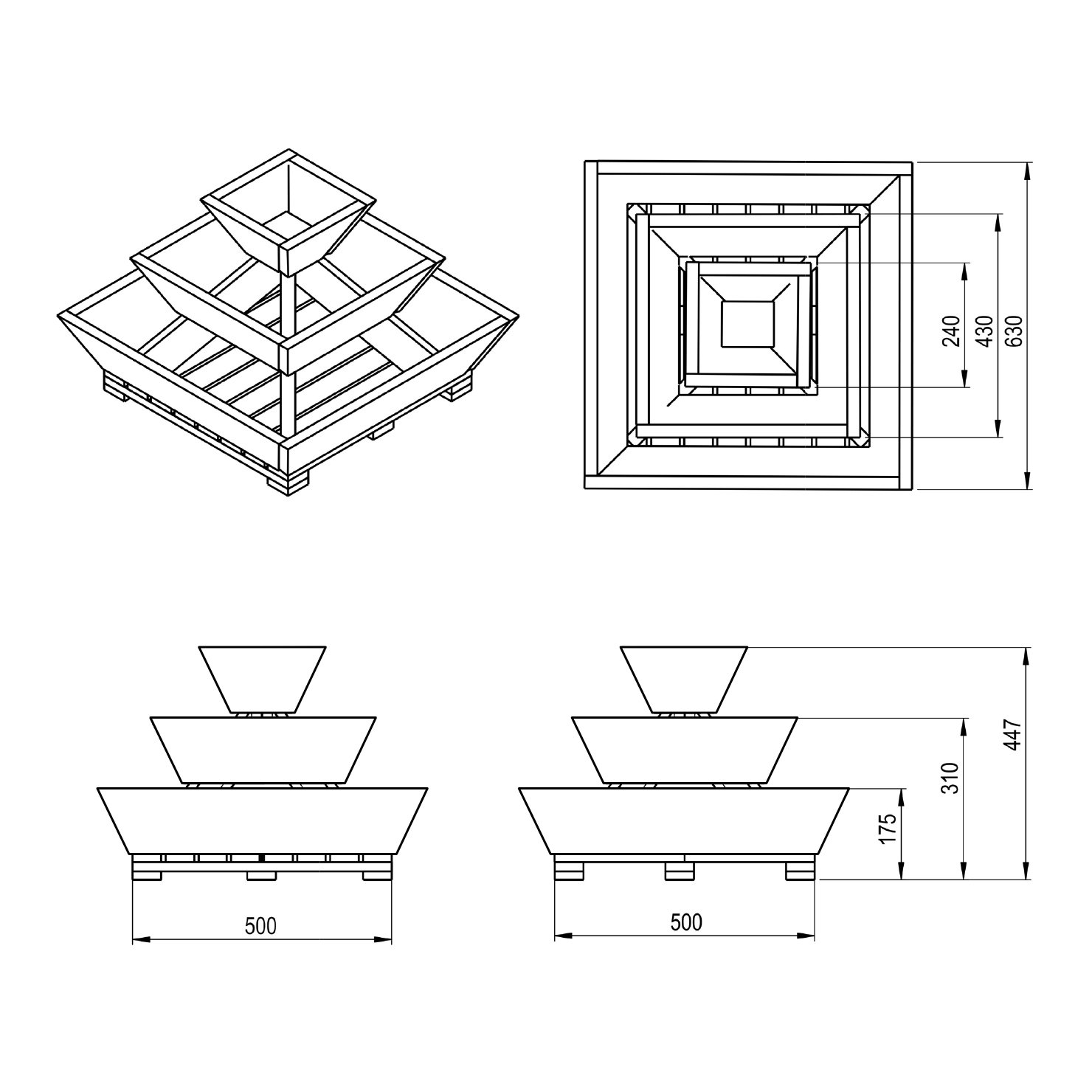 Pyramide Basil - Zeichnung Pyramide Basil - Zeichnung