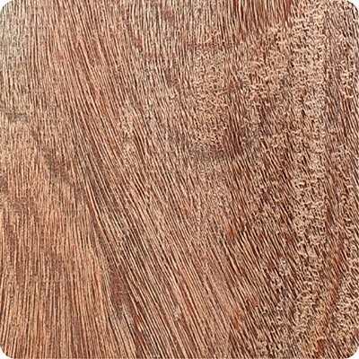 Nahaufnahme einer warmbraunen Holzmaserung mit feinen, geschwungenen Linien und erkennbaren Jahresringen