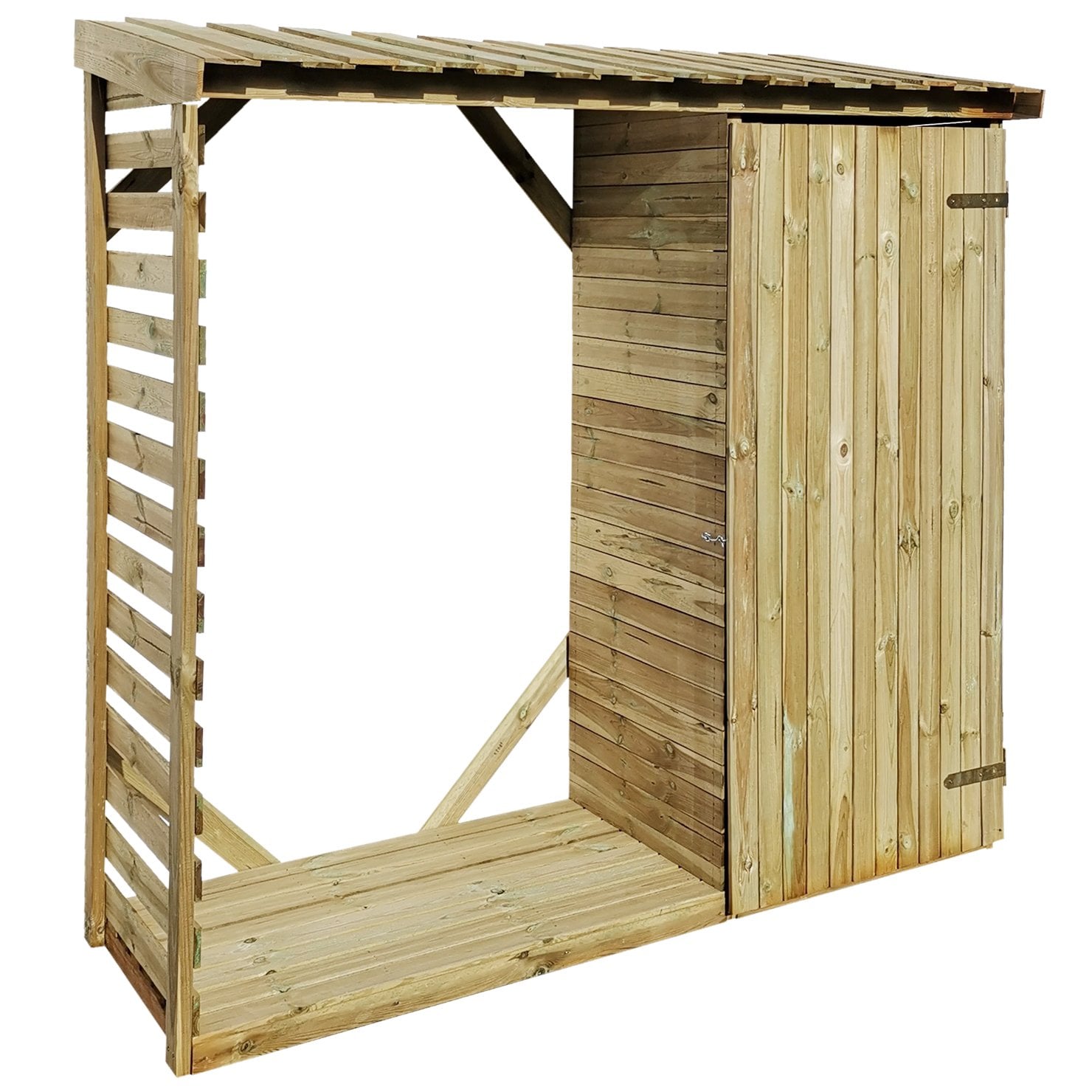 Kaminholzregal mit Geräteschrank – 206 x 80 x 190 cm Kaminholzregal mit Geräteschrank – 206 x 80 x 190 cm