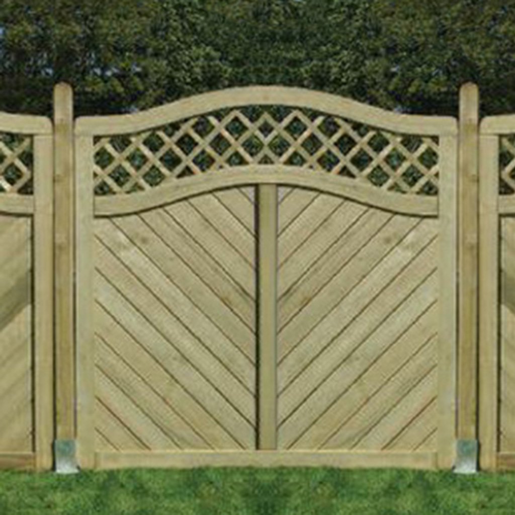 Stabil-Massiv Zaun mit Schweifbogen 180 x 180 cm zwischen 2 Pfosten
