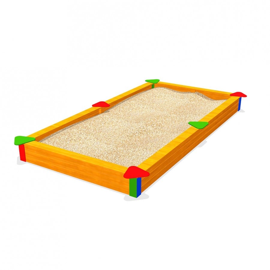 Bunter Sandkasten aus Kiefernholz 300 x 200 cm
