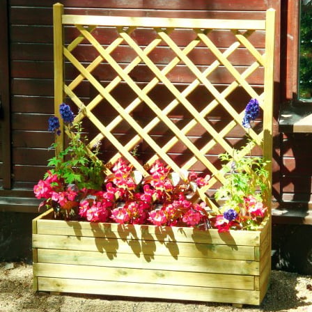 Pflanzkasten Ole mit geradem Rankgitter – 90 x 40 x 140 cm