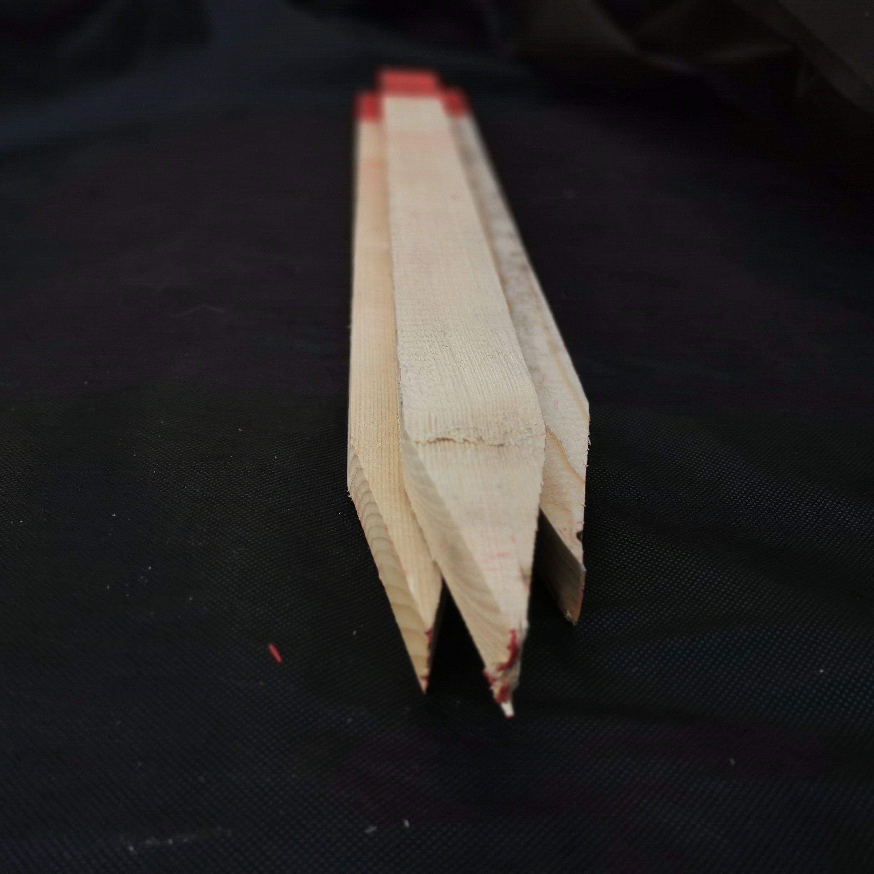 Markierungspfahl mit Signalfarbe - Spitze