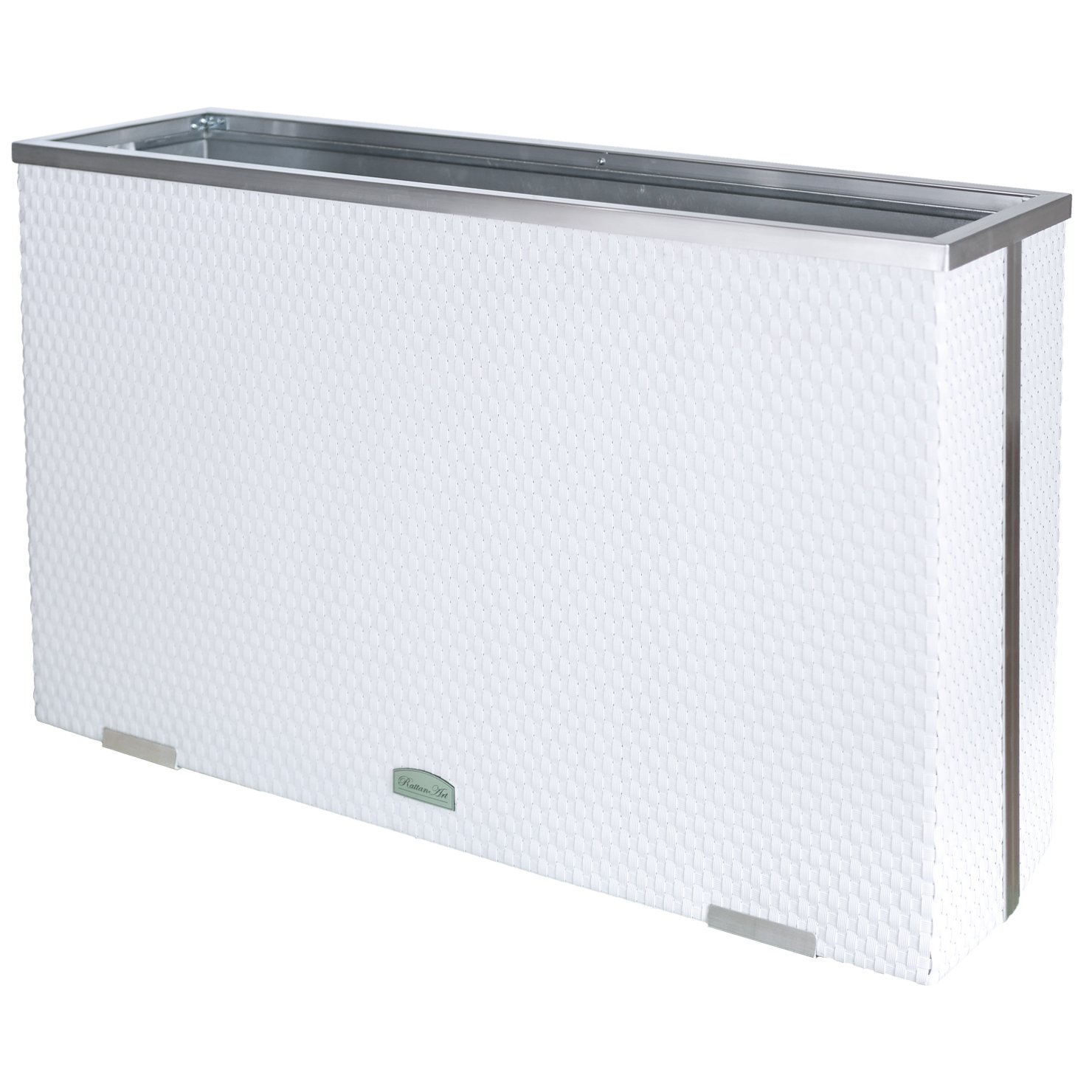 Pflanzkasten Rattan – weiß – 100 x 30 x 60 cm Pflanzkasten Rattan – weiß – 100 x 30 x 60 cm