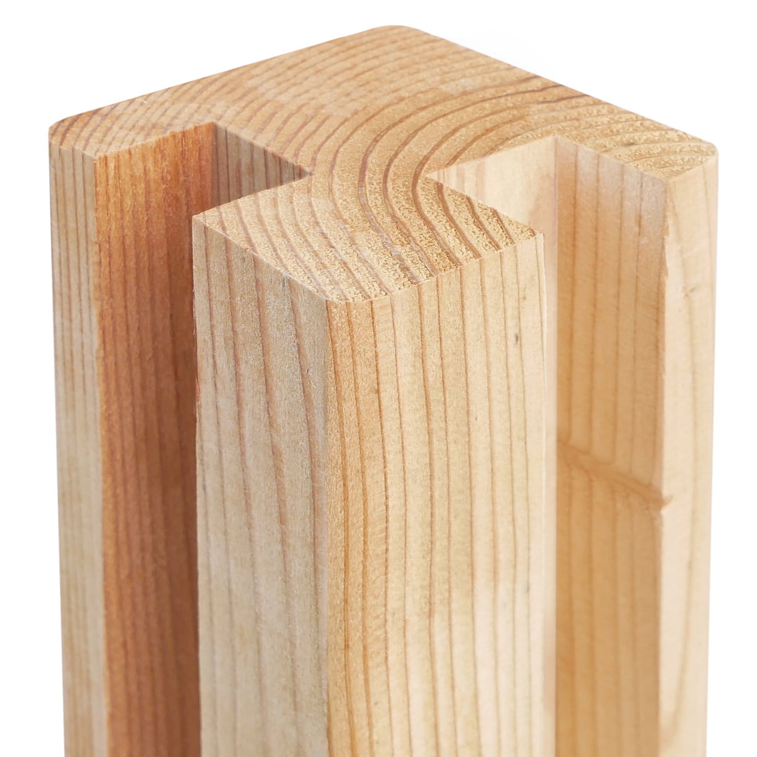 Eckpfosten - Lärche 9 x 9 cm, Nahansicht Eckpfosten - Lärche 9 x 9 cm, Nahansicht