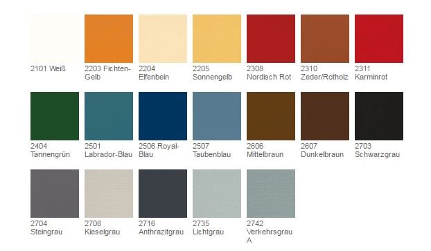 Osmo Landhausfarbe 2,5l - Farbpalette