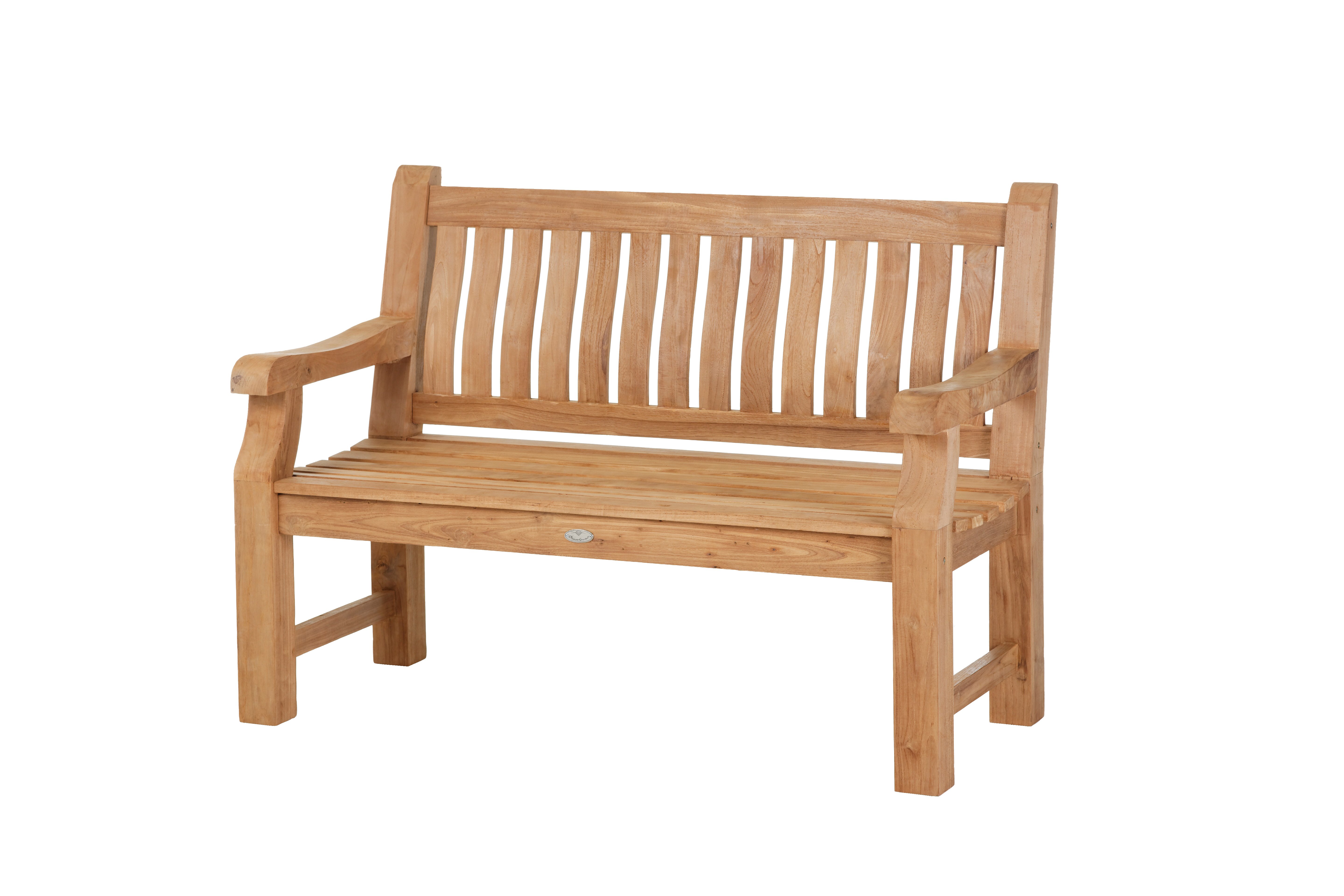 Landhausbank Provance 2-3-Sitzer aus recyceltem Teakholz in Naturfarbe Landhausbank Provance 2-3-Sitzer aus recyceltem Teakholz in natürlicher Farbe, mit hoher, geschwungener Rückenlehne und Armlehnen, geeignet für Garten oder Terrasse.