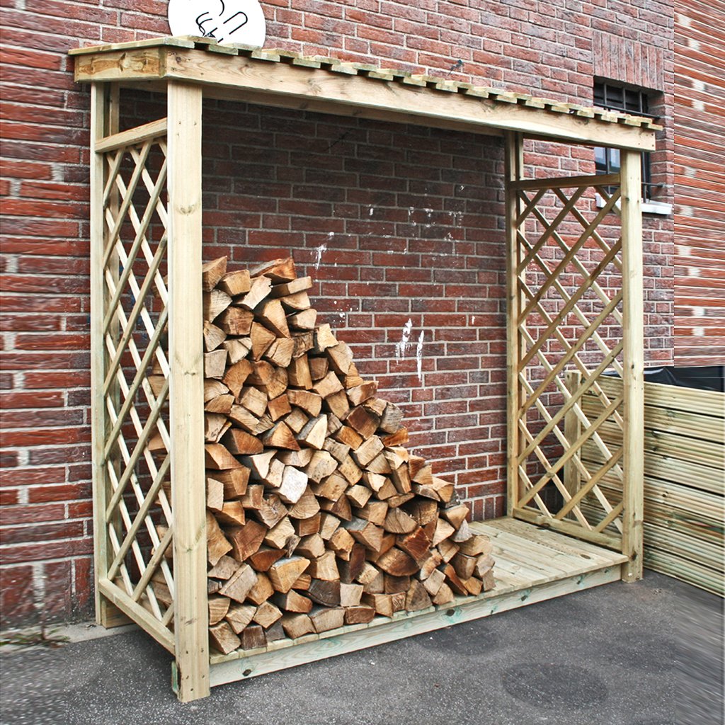 Kaminholzregal in Anwendung