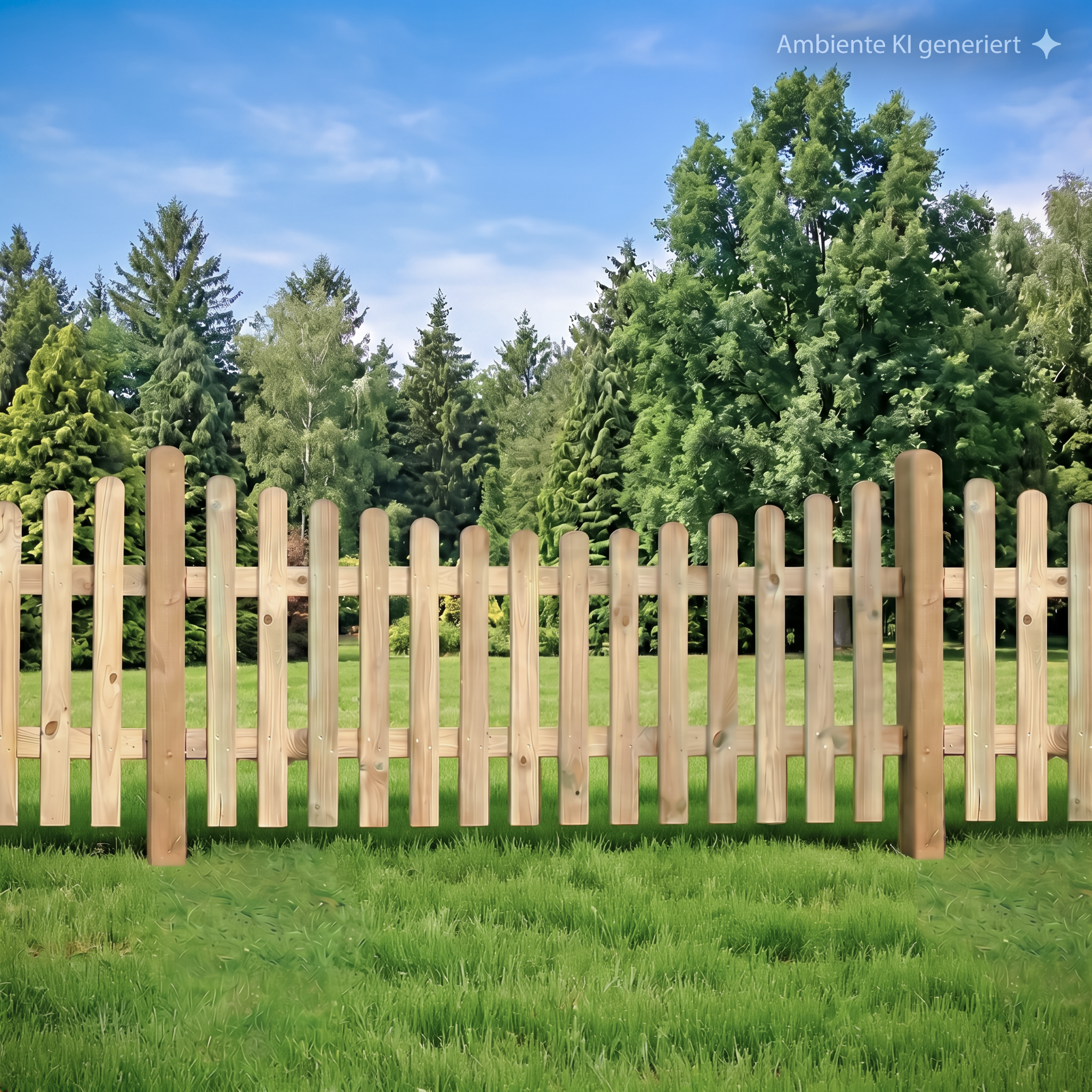 Vorgarten - Staketenzaun mit Unterbogen,L 18x90,mm,R. 22x70 mm kesseldruckimprägniert Vorgarten - Staketenzaun mit Unterbogen,L 18x90,mm,R. 22x70 mm kesseldruckimprägniert