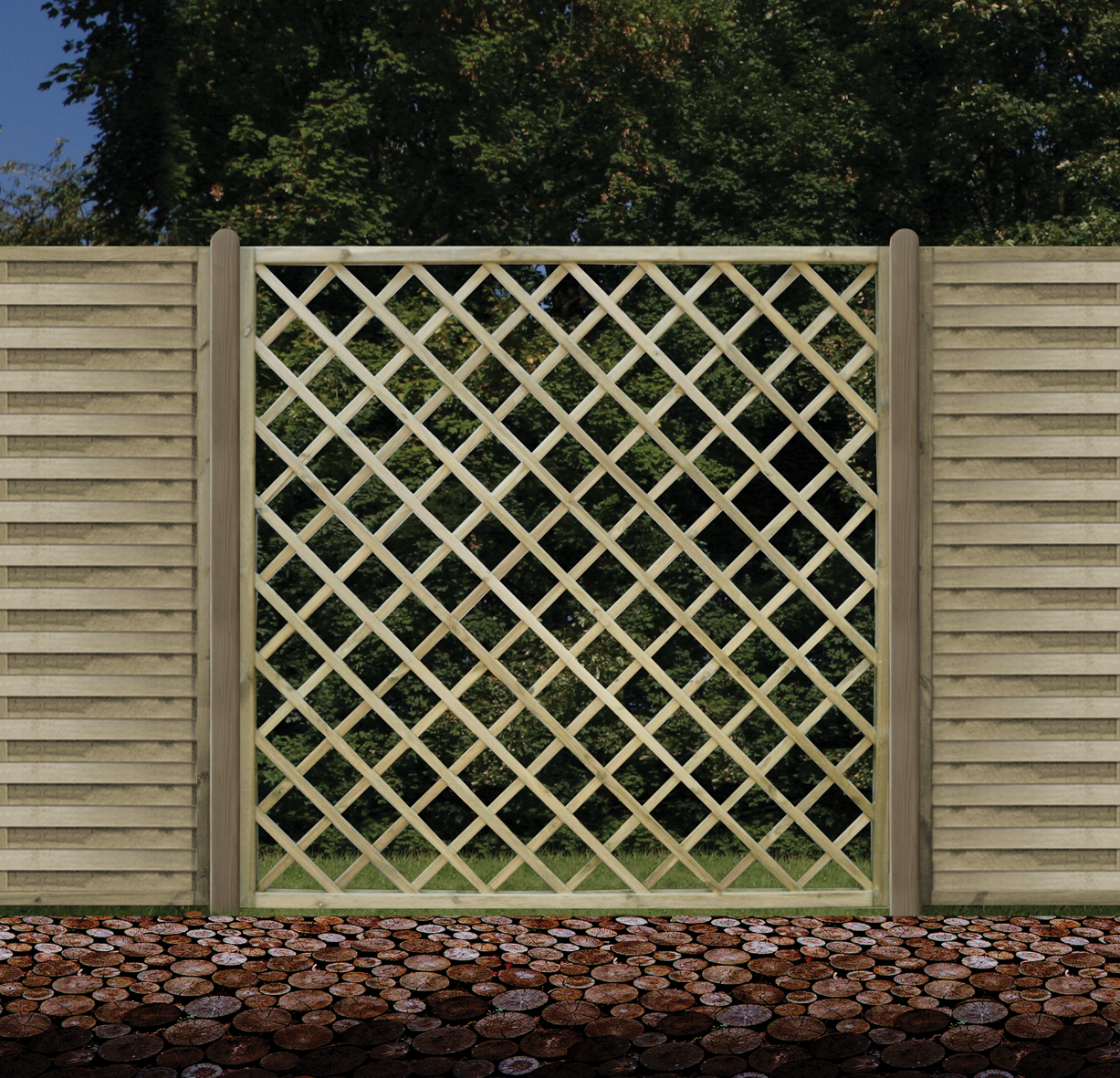 Rankgitter 180x180 cm mit Pfosten