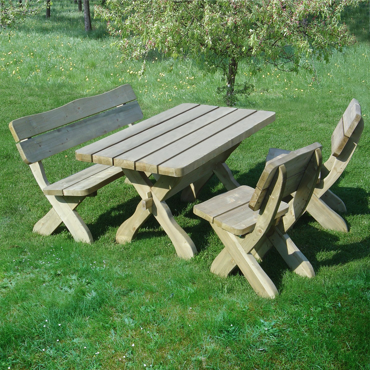 Sitzgarnitur Wilma – Tisch, Bank und Stühle Sitzgarnitur Wilma – Tisch, Bank und Stühle