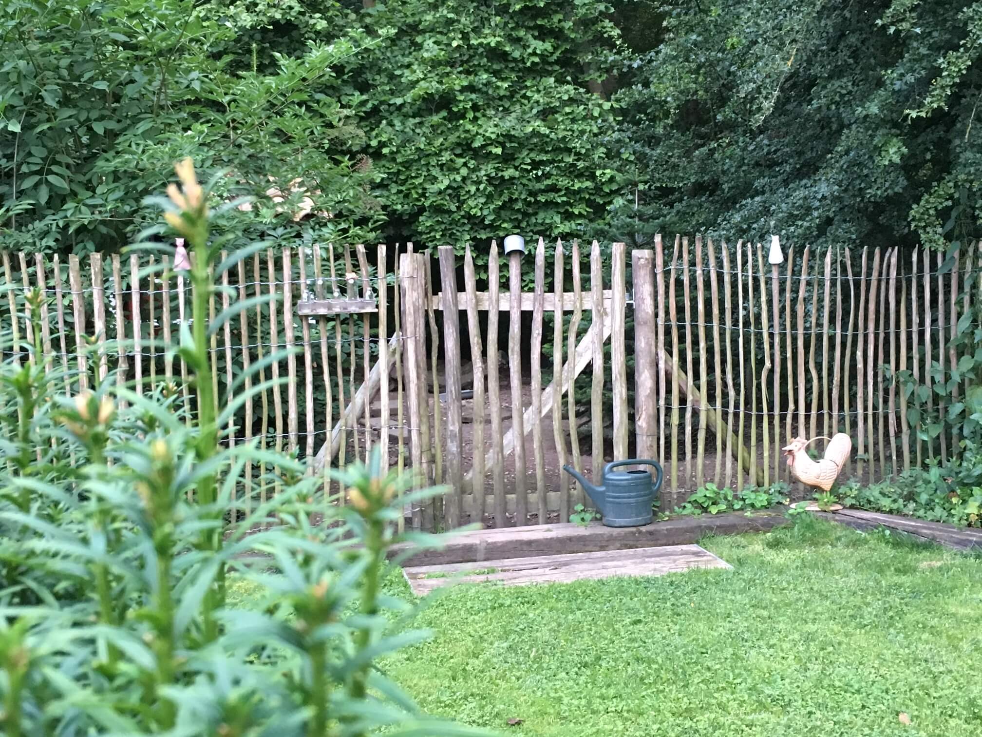 Kastanientor und Zaun im Garten Kastanientor und Zaun im Garten