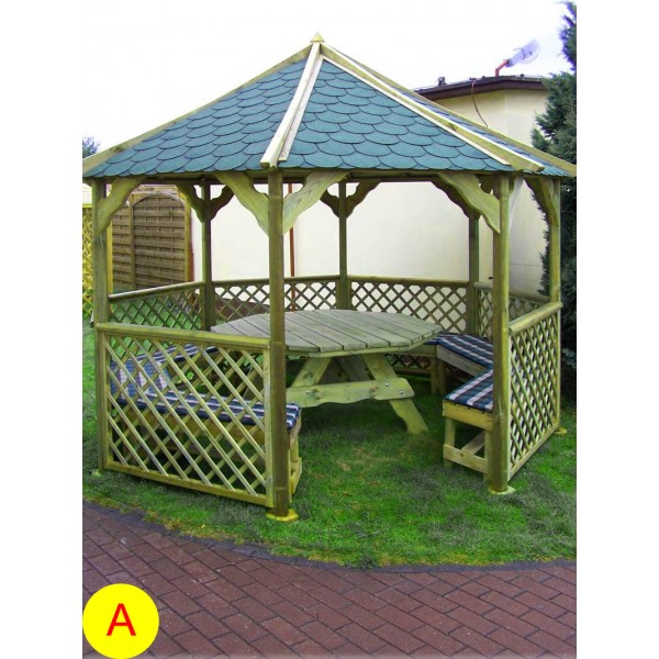 Pavillon Alma Set A mit Rankgittern und Streben