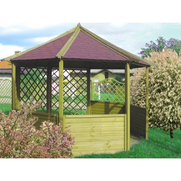 Pavillon Alma Set G mit Rankgittern und blickdichten Wänden Pavillon Alma Set G mit Rankgittern und blickdichten Wänden
