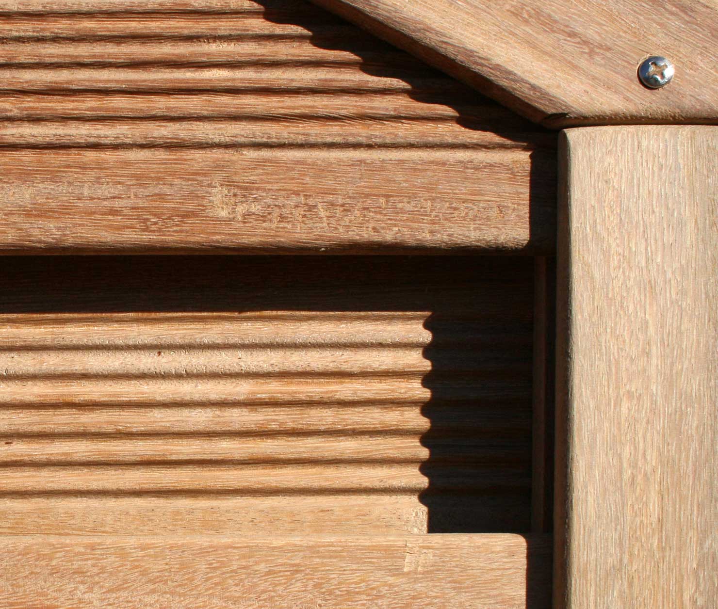 Cumaru Dichtzaun rund, Detail Cumaru Dichtzaun rund, Detail
