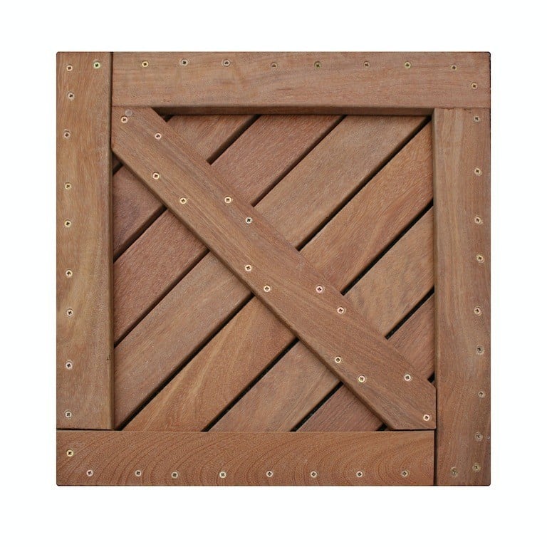 Cumaru Diagonalfliese, 50 x 50 cm, Unterseite Cumaru Diagonalfliese, 50 x 50 cm, Unterseite